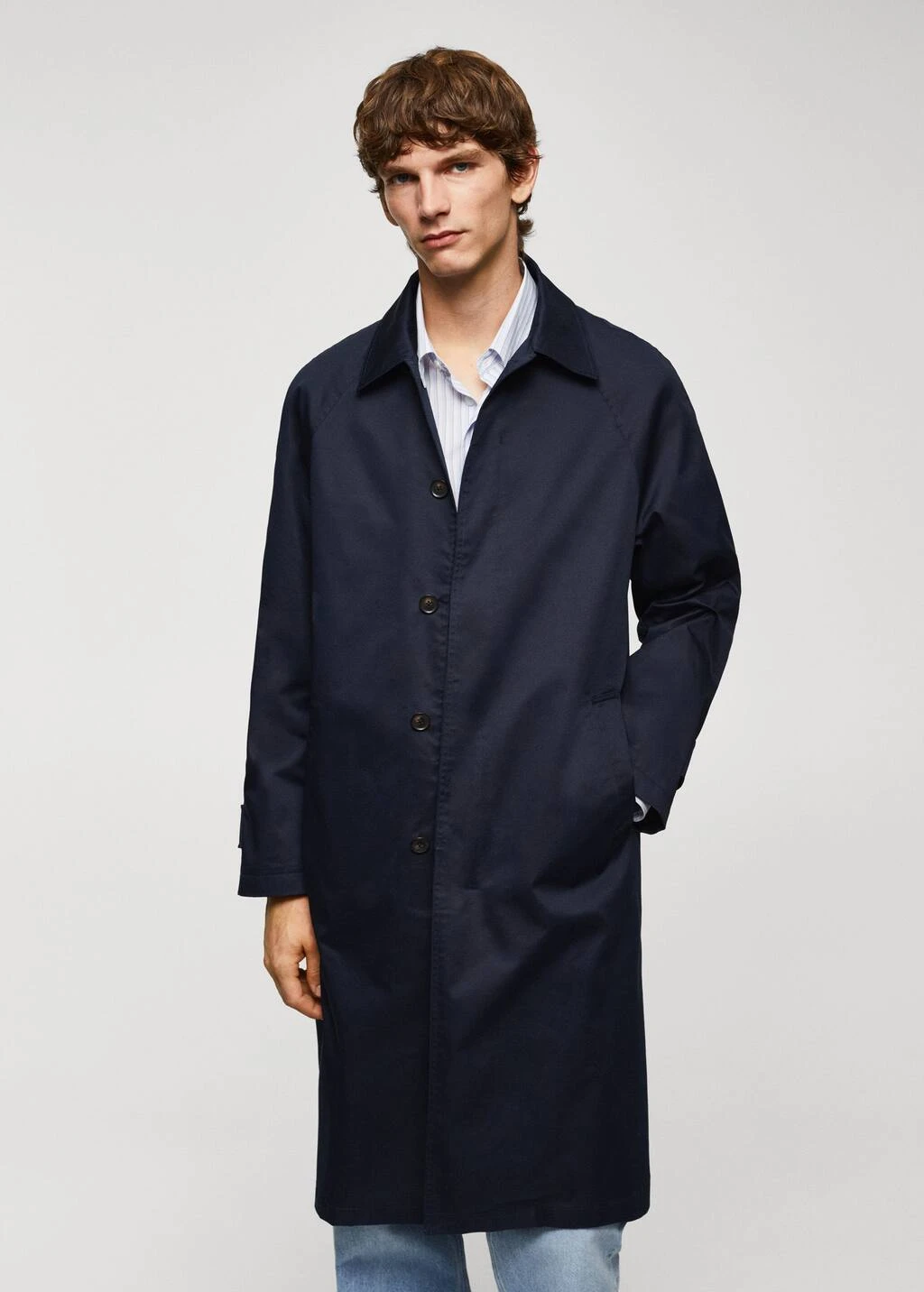 Trench Long Coton Relaxed-fit