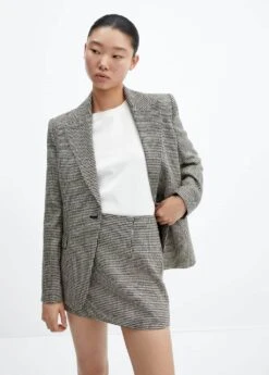 Minijupe Droite Pied-de-poule