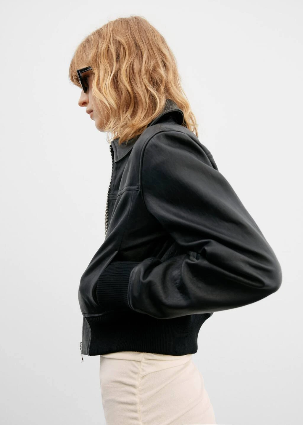 Blouson Cuir Bas élastiqué – Image 3
