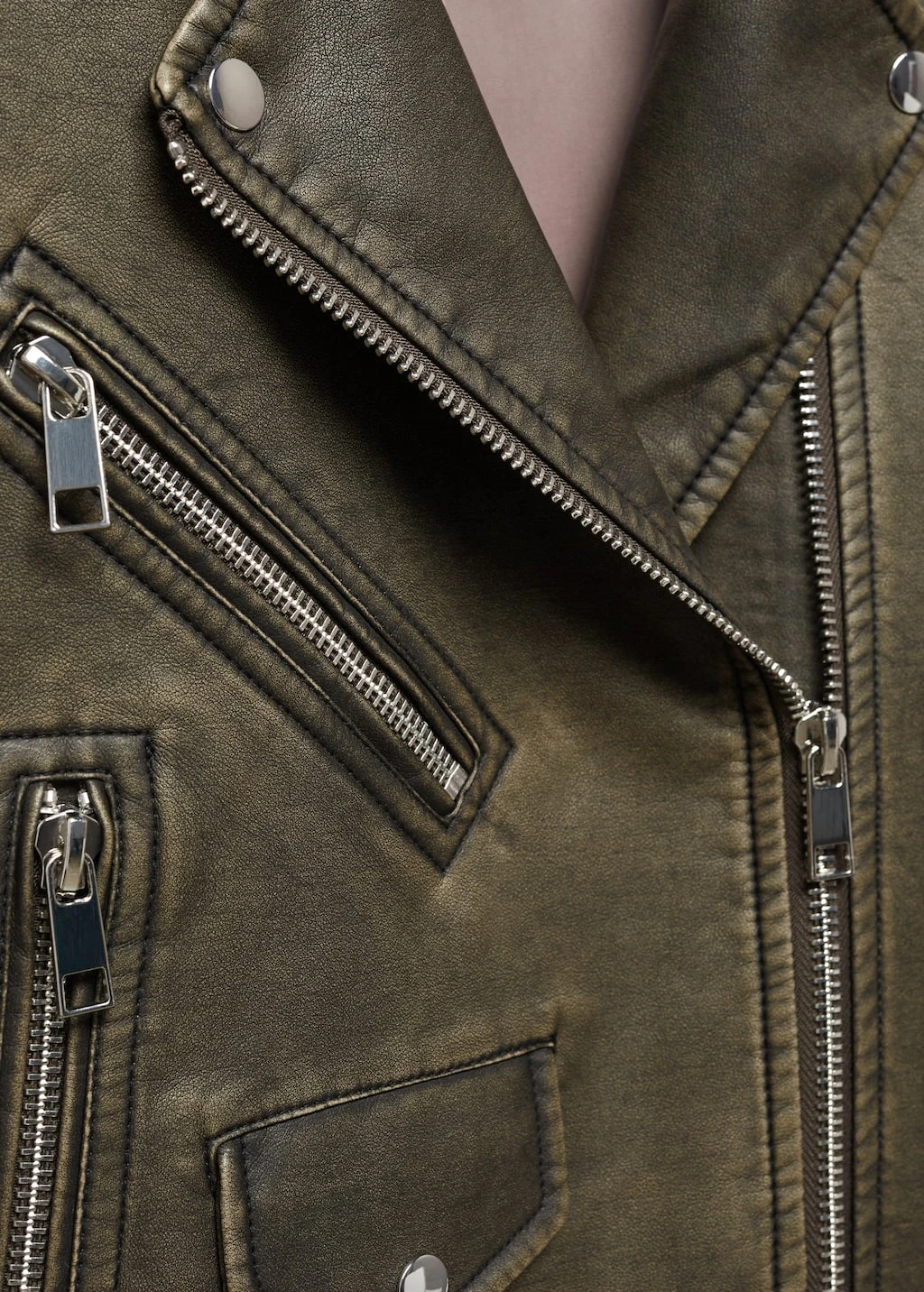 Blouson Biker Oversize Effet UsĂ© â Image 6