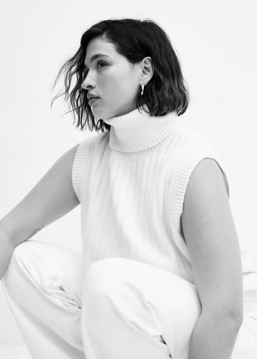 Gilet Maille Côtelée Col Roulé – Image 7