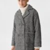 Manteau à Revers Et Carreaux