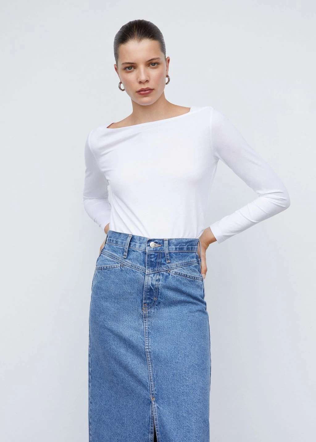 T-shirt Col Bateau Coton â Image 19