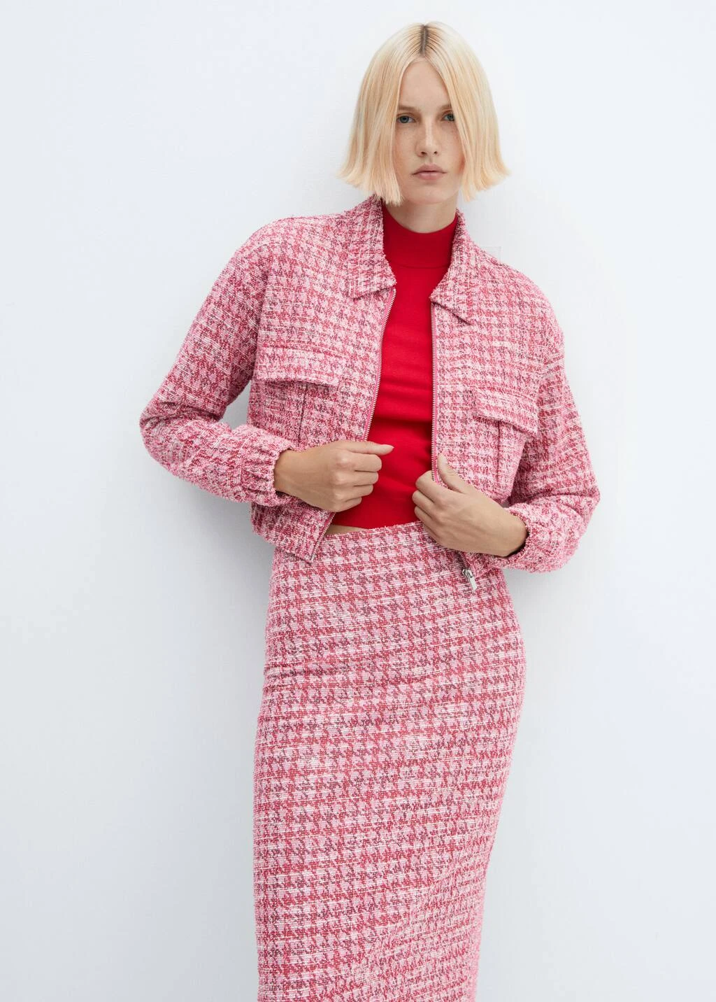 Jupe Tweed Pied-de-poule – Image 4