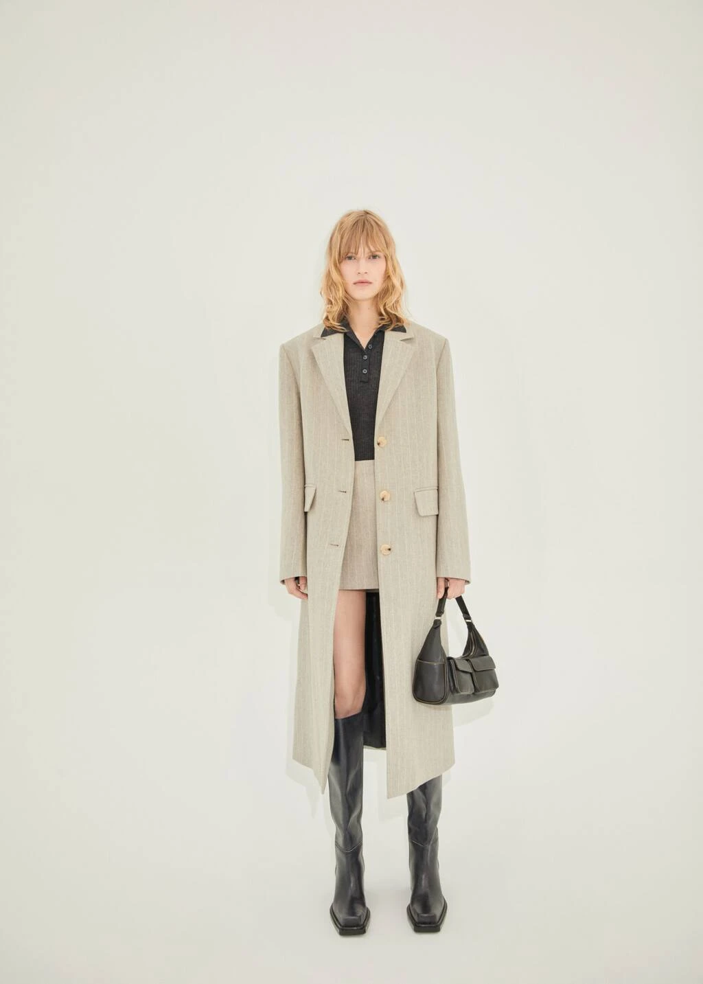 Manteau Laine Fines Rayures – Image 2