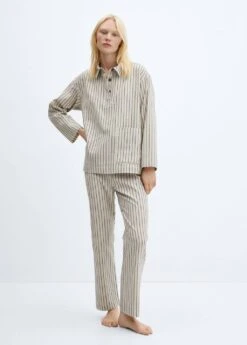 Chemise Pyjama Coton Rayures