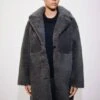 Manteau Réversible Fourrure Cuir Ovin