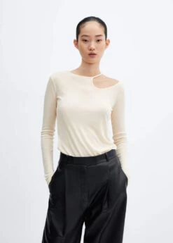 T-shirt Lyocell épaule Dénudée