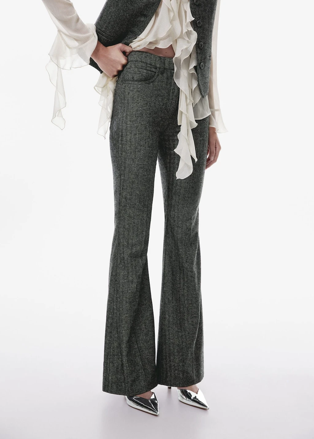 Pantalon Costume évasé Laine