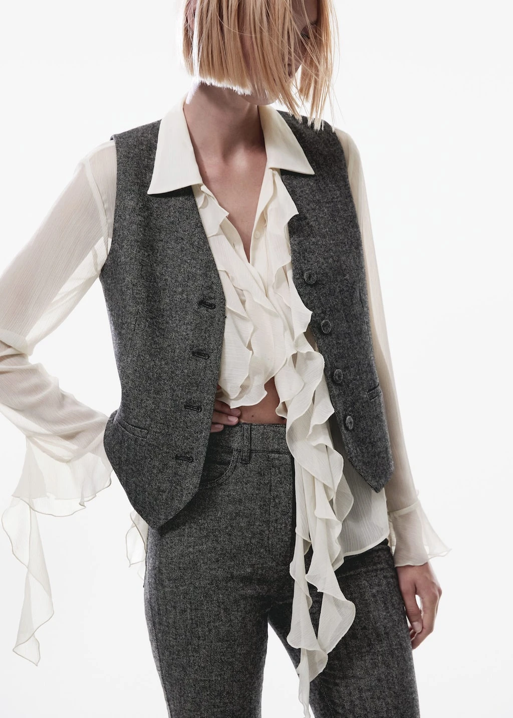 Pantalon Costume évasé Laine – Image 4