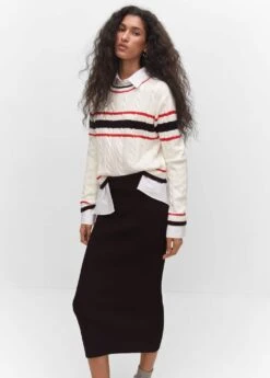 Pull-over Torsades Détail Rayures