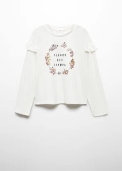 T-shirt Imprimé à Volants