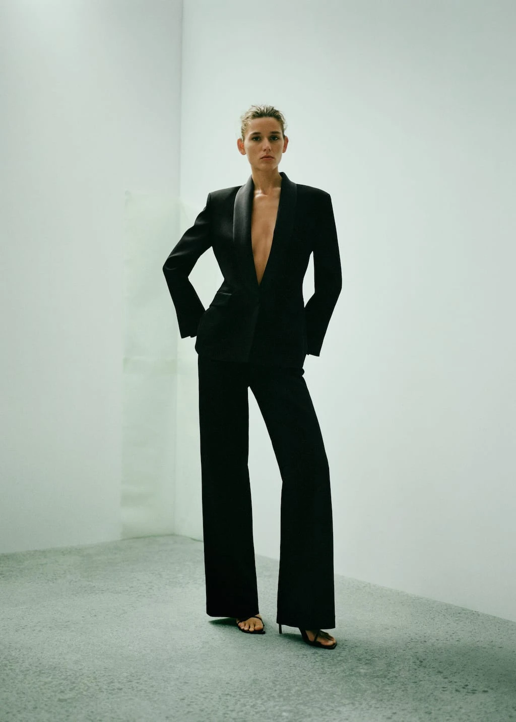 Pantalon Tailleur Palazzo Détails Satinés – Image 6