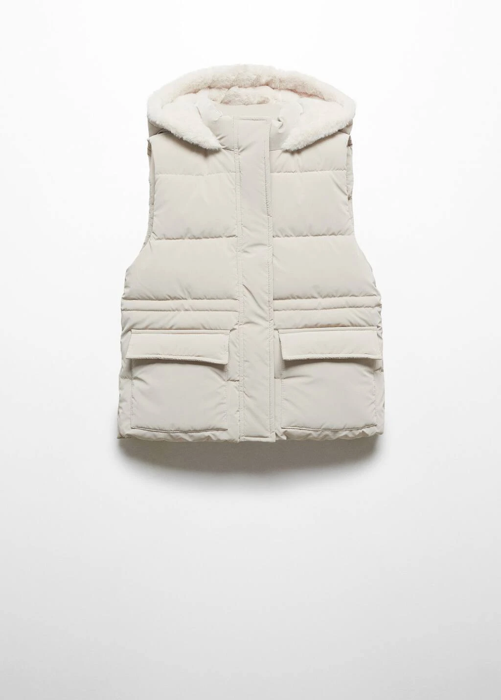 Gilet Matelassé Capuche Fausse Fourrure – Image 5