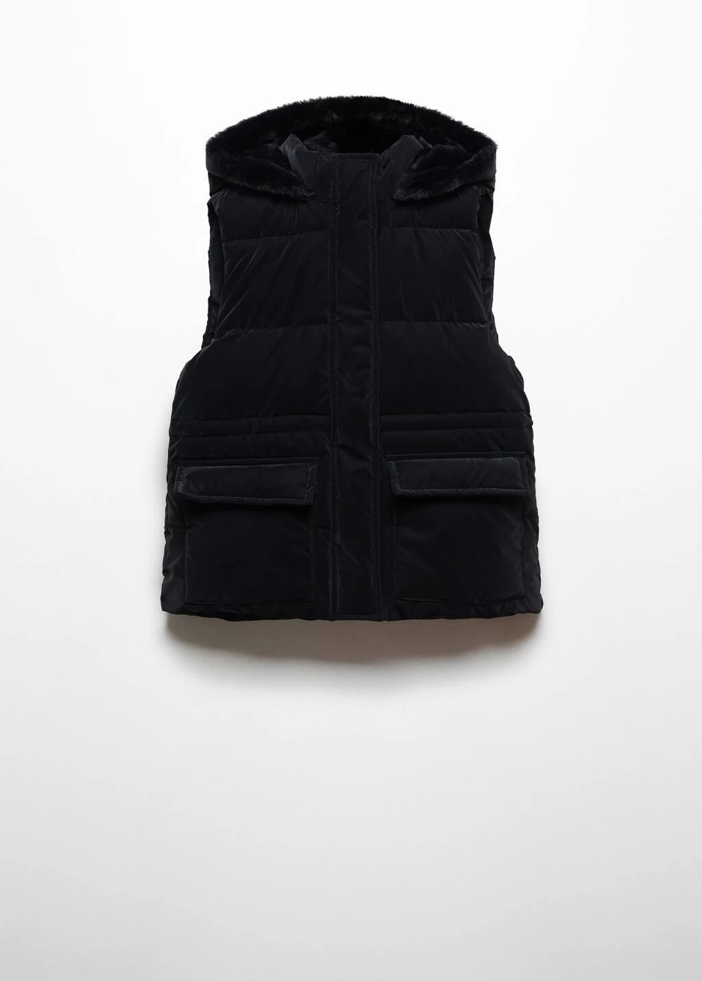 Gilet Matelassé Capuche Fausse Fourrure – Image 8