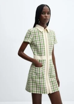 Robe Tweed Fermeture Éclair