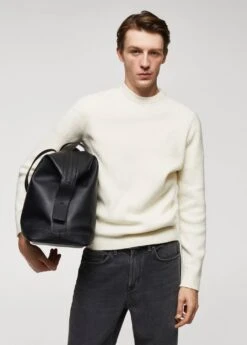 Pull-over Maille Côtelée Laine Mélangée