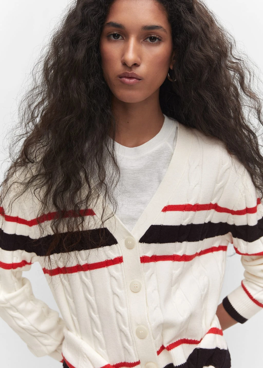 Cardigan Maille TorsadĂ©e Rayures â Image 4