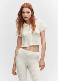 Pantalon évasé Texturé