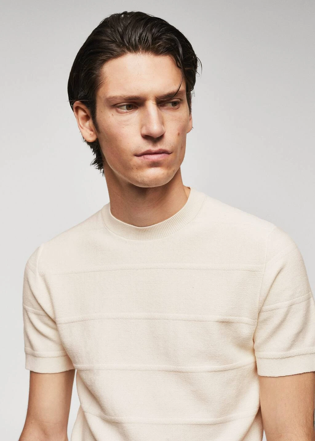 T-shirt Maille Coton Structuré Rayures – Image 4