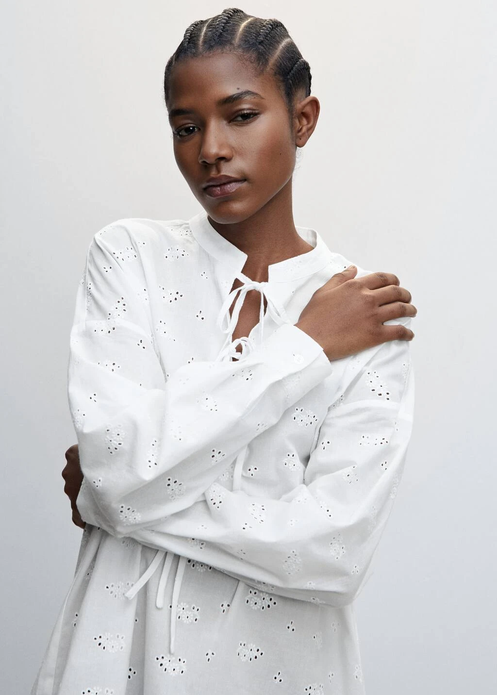 Chemise De Nuit Coton Détails Ajourés