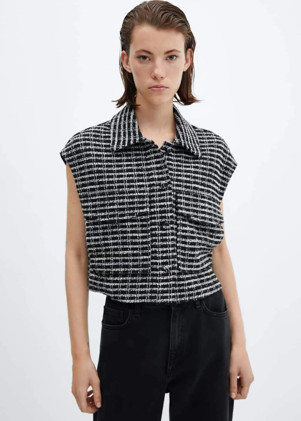 Gilet Tweed Oversize