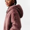 Manteau Fourrure Synthétique à Capuche