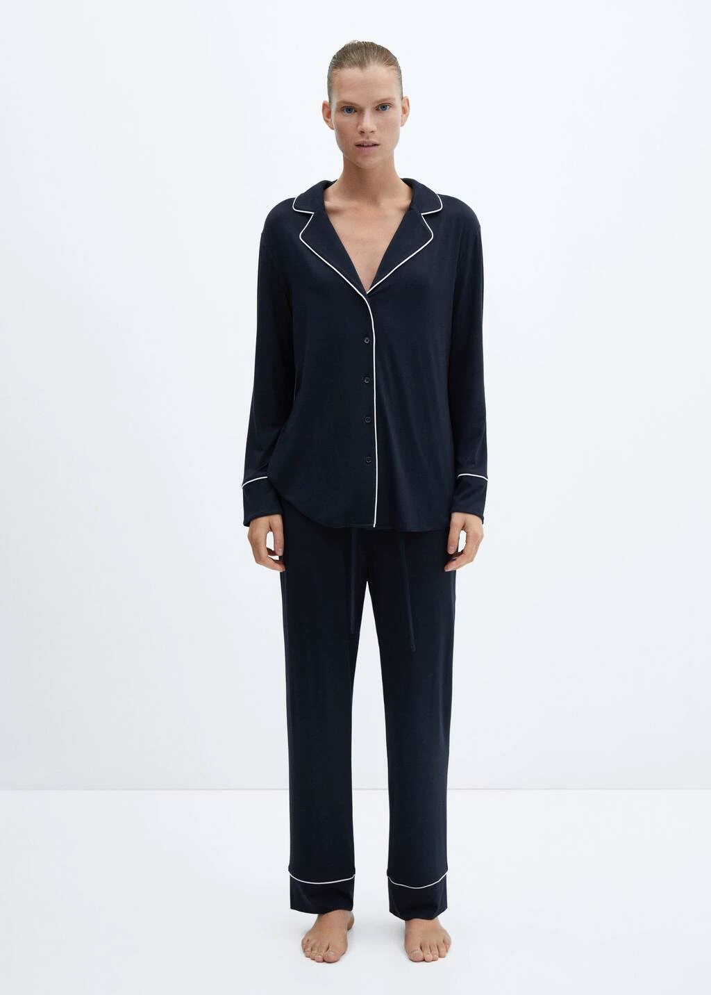 Chemise Pyjama Liseré Contrastant – Image 9