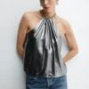 Top Halter Métallisé
